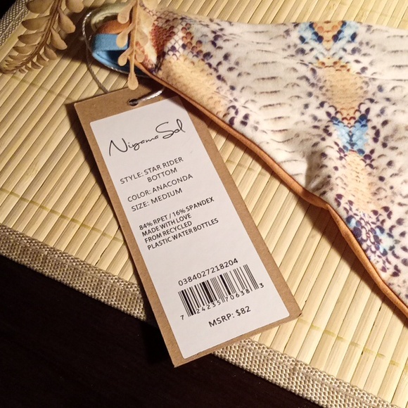 NWT Niyama Sol Multicolor Snakeskin Reversible Bikini Bottom, M, Color Anaconda - Picture 5 of 8